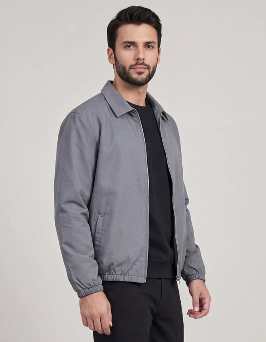 Plain Zip-Up Chore Jacket