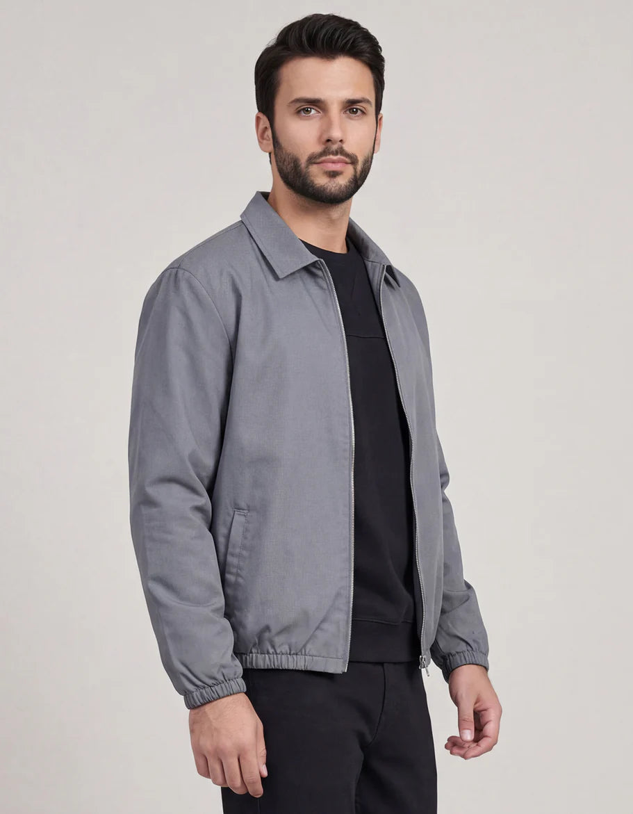 Plain Zip-Up Chore Jacket