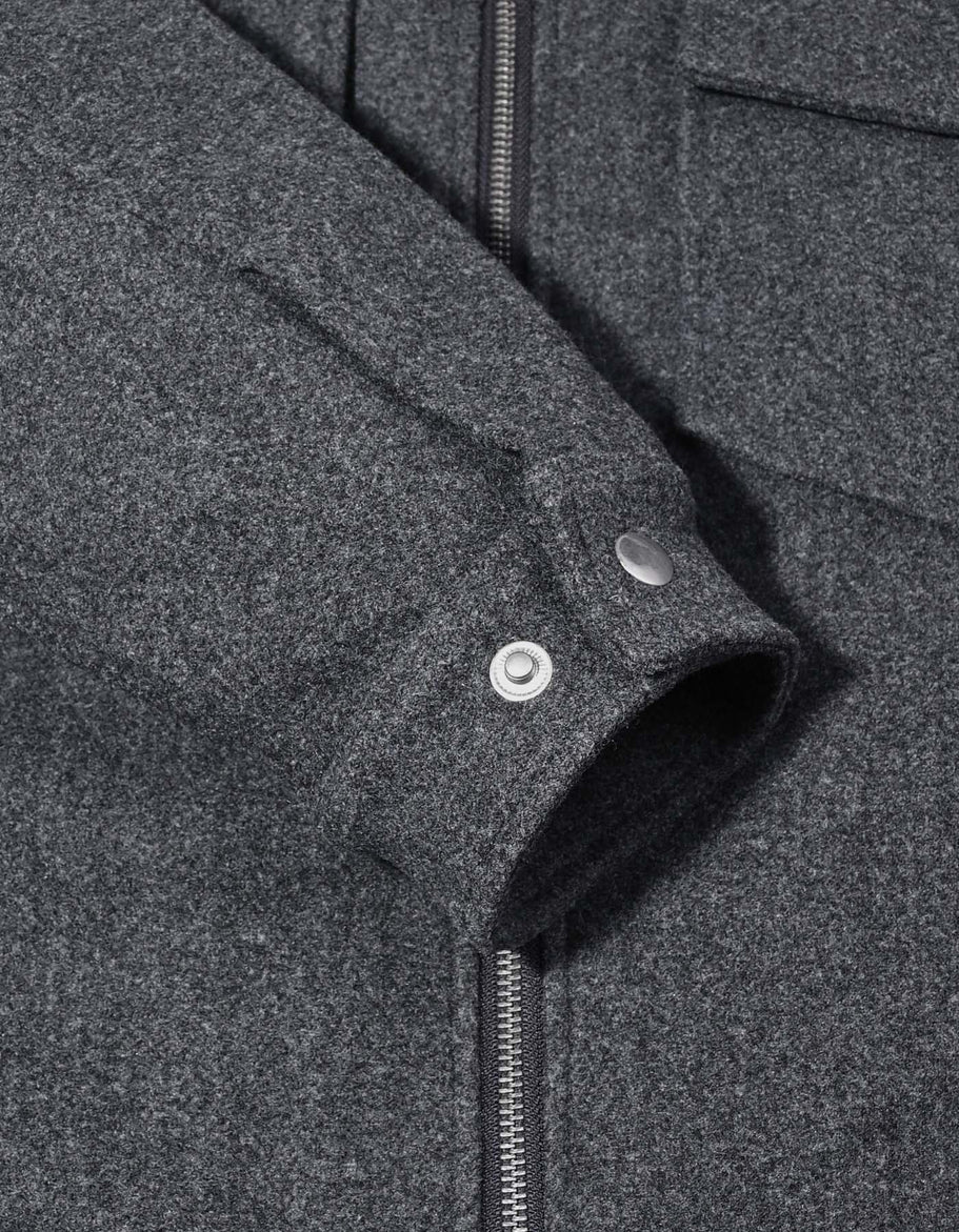 Grey Plain Aviator Jacket