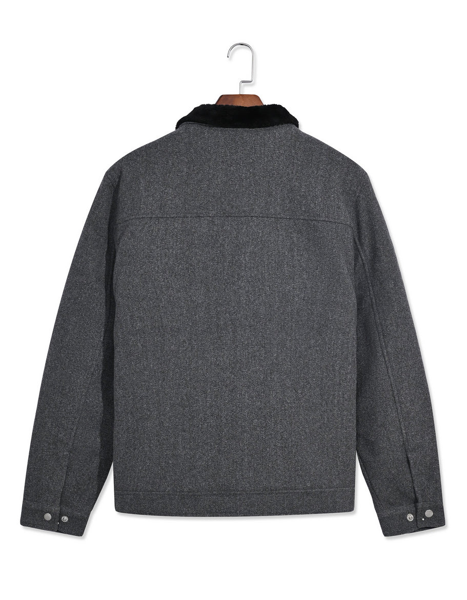 Grey Plain Aviator Jacket