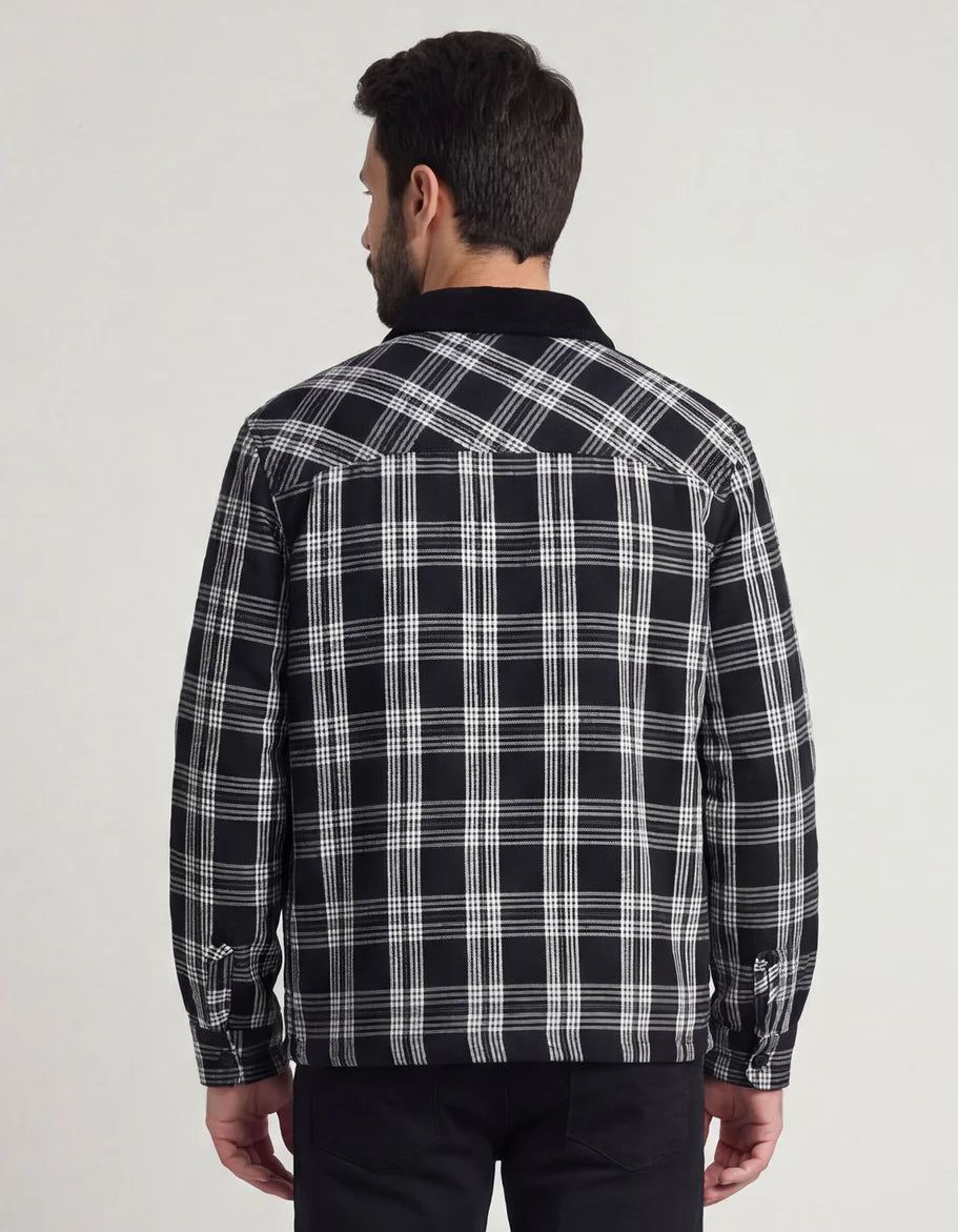 Black Check Aviator Jacket